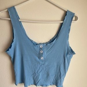 Light blue ribbed crop tank top (medium)